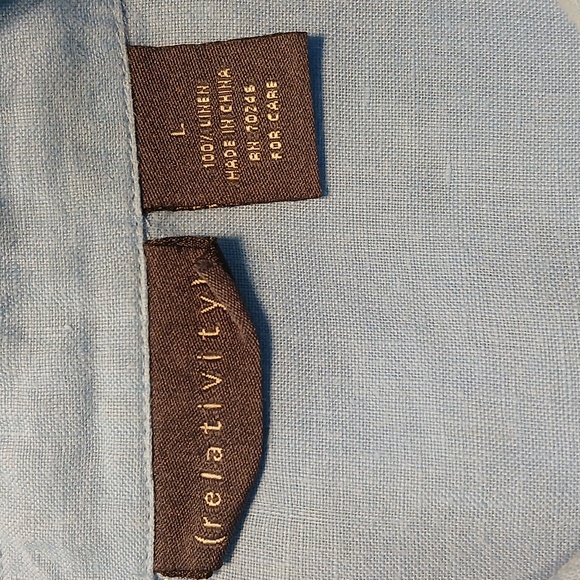 Relativity Linen Button Front Blouse - Picture 4 of 4